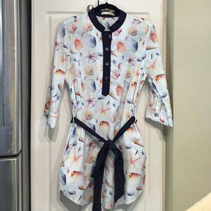 eShakti Wayward Fancies Shell Dress w/Self Tie Belt